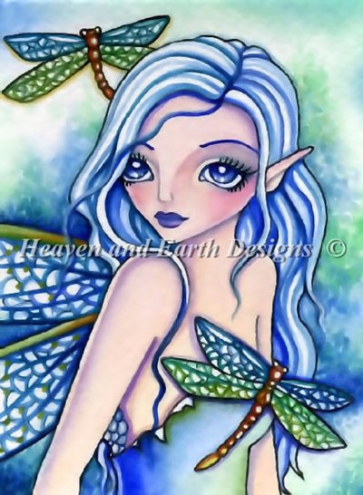 Diamond Painting Canvas - QS Blue Dragonfly